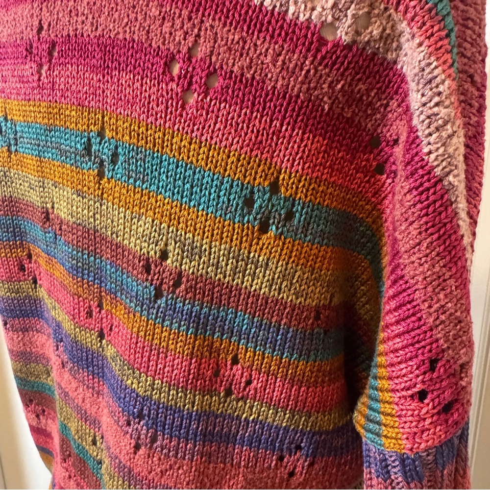 Peruvian Connection Vibrant Striped Cardigan - image 5